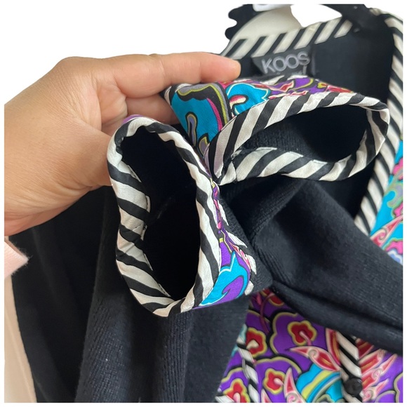 Koos of course Sweater buttoned pockets silk detailing sz small S - Picture 4 of 14